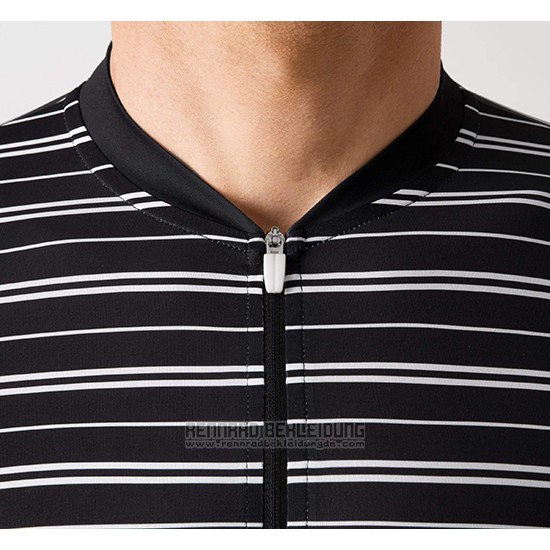 2019 Fahrradbekleidung La Passione Stripe Shwarz Trikot Kurzarm und Tragerhose